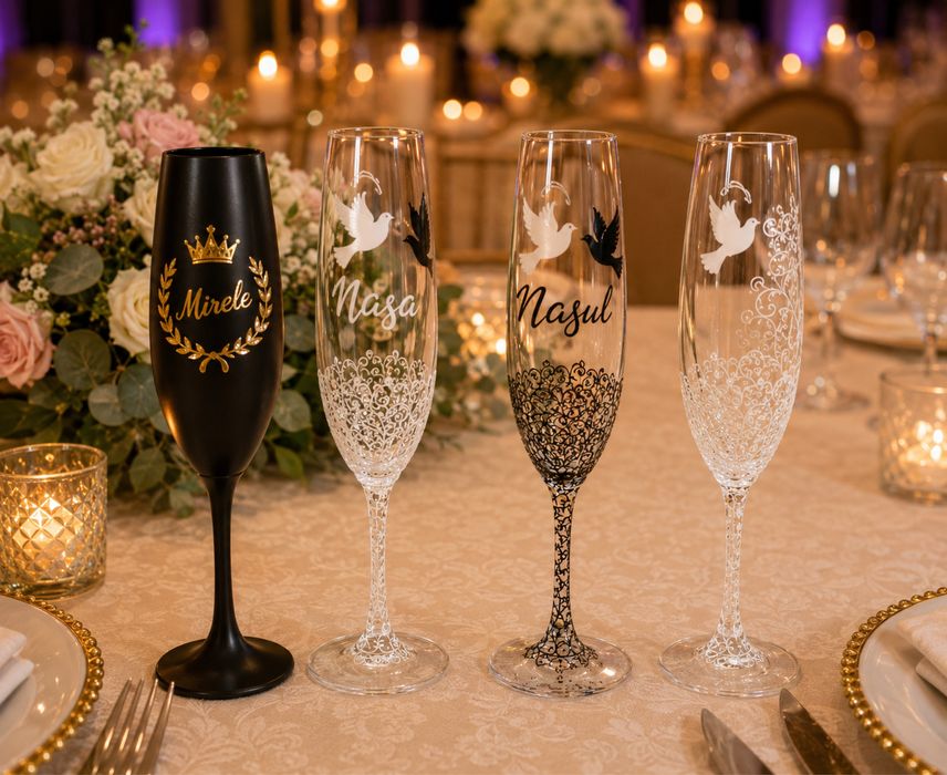 Pahare elegante nunta /botez  diverse modele