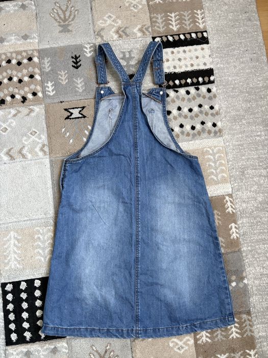 Rochie salopeta de blugi denim eleganta
