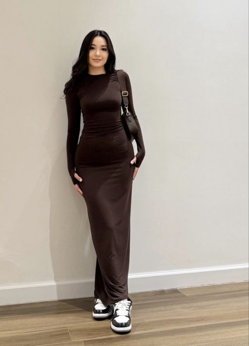 платье женское коричневое