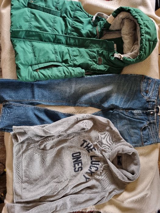 Pachet haine, Vesta M, Pulover Springfield L, Blugi Pull & Bear 31 slim fit