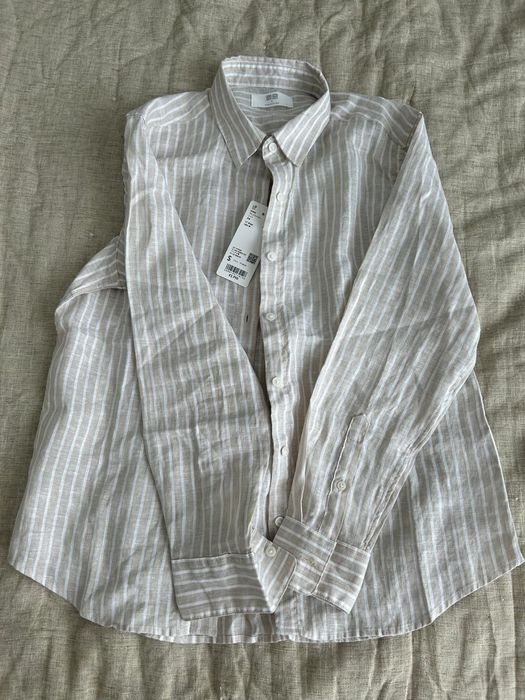 Льняная рубашка uniqlo