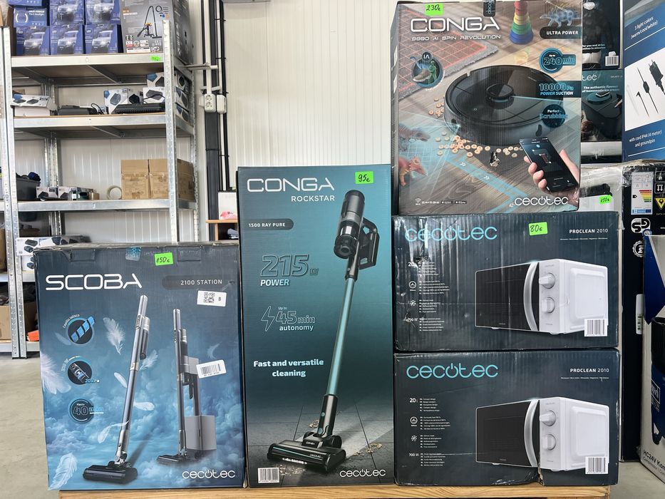 !Нова! Безжична Вертикална прахосмукачка Cecotec Scoba 2100 Station, 210W, 20kPa безжична 1.55кг със станция за самоизпразване
