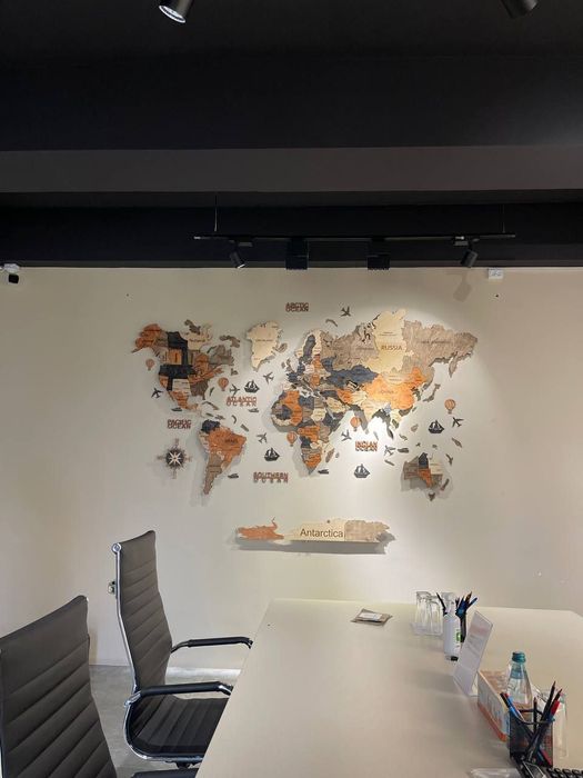 3D Эко-деревянные карты мира