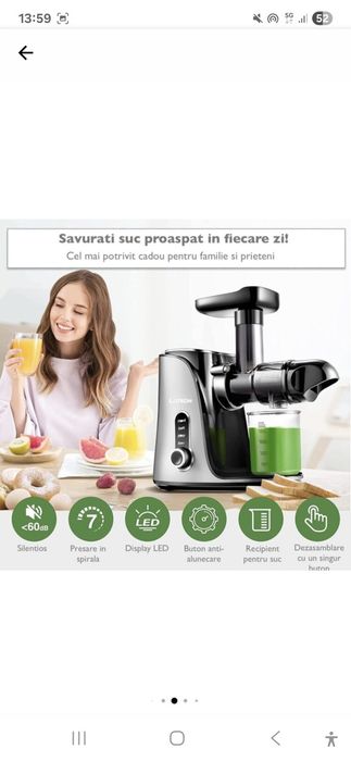 Storcator de fructe cu stoarcere lenta
