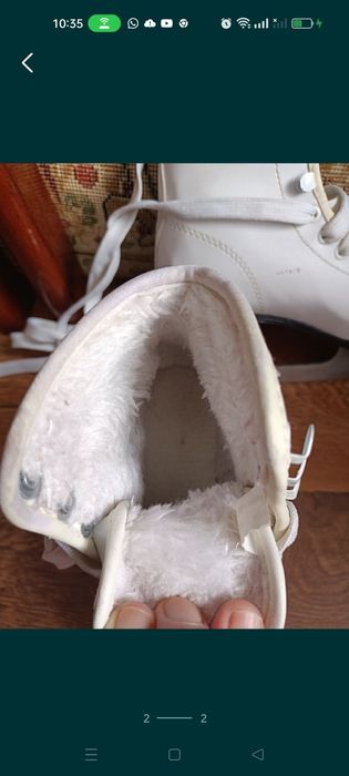 Коньки белый... утеплённые... для девочек