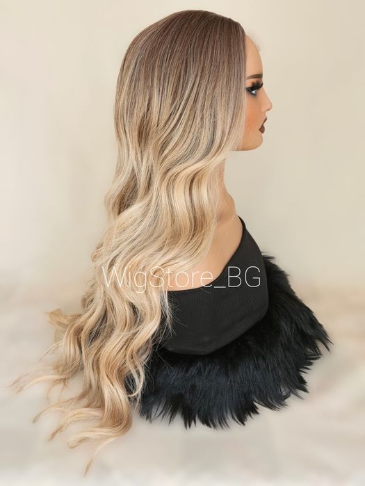 Lace front Руса къдрава перука 67см
