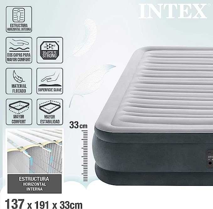 Надувная кровать средней высоты Intex 67768 Бесплатная Доставка