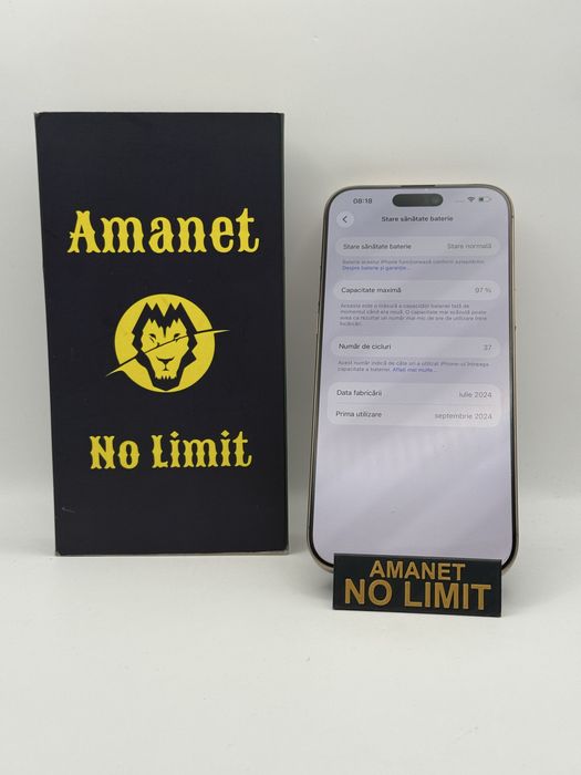 iPhone 16 Pro Max 256GB Desert Titanium Baterie 97% Garantie 12 Luni.