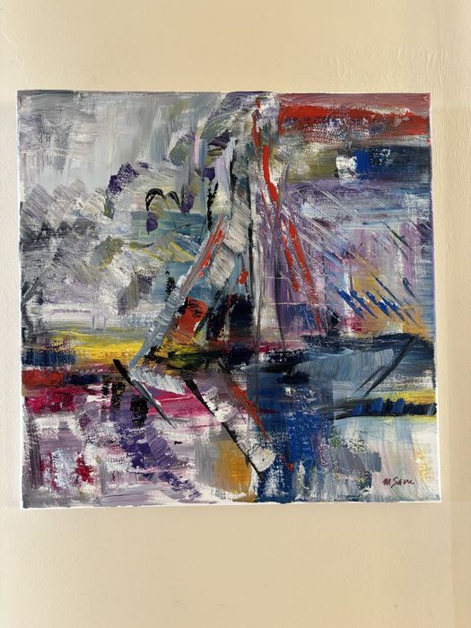 Tablou abstract 40/40, panza pe sasiu de lemn