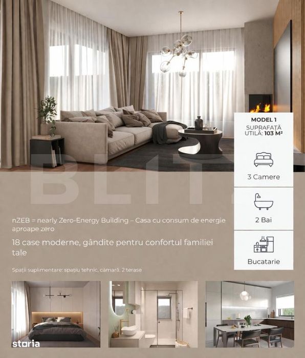 Casa individuala la rosu 103-108mp, situata intr-un cartier nou in Mih