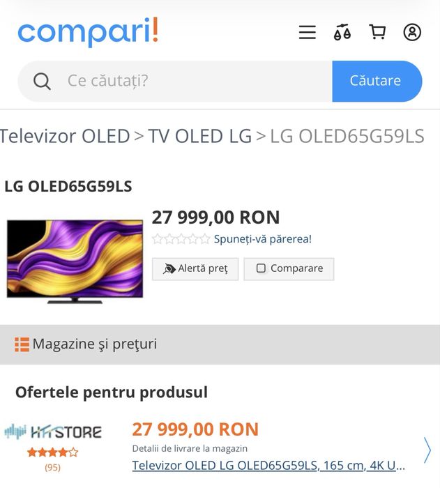 Televizor OLED LG OLED65G59LS, 165 cm, 4K UHD, HDR, Smart TV, Control