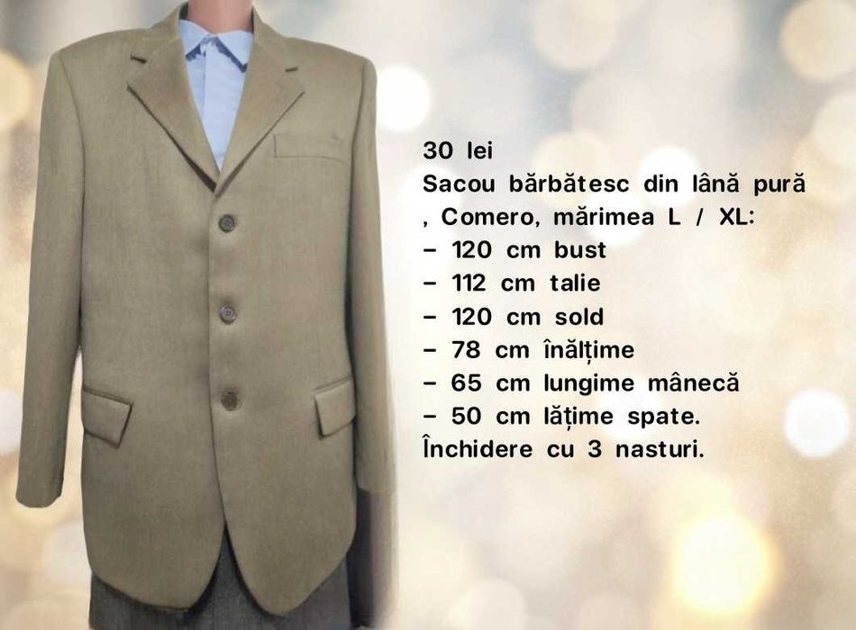 Sacouri pentru bărbați, din lână