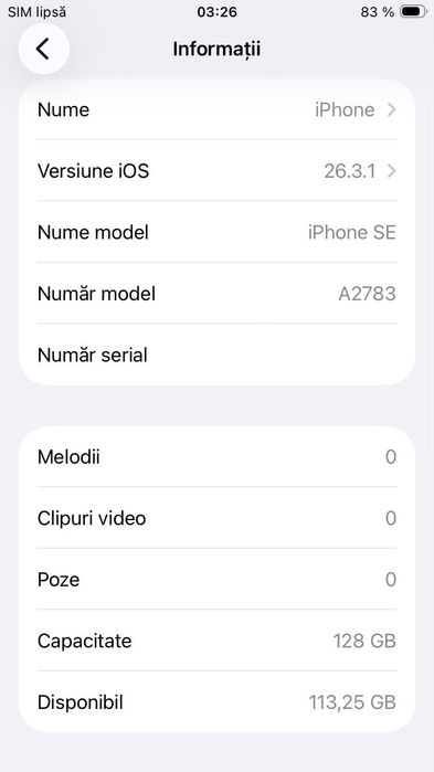 iPhone SE 3 (2023) Negru - 128GB - NEVERLOCKED