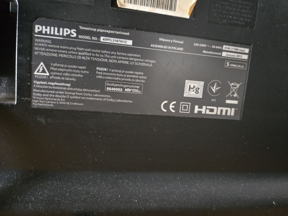 Tv philips 101 cm. Perfect functional, telecomanda smart.