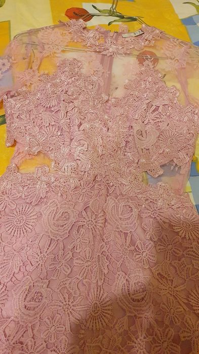 Rochie-pantalon, din dantelă, Guess