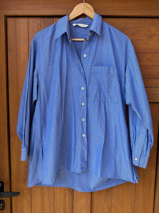 Oversized риза на райе Zara