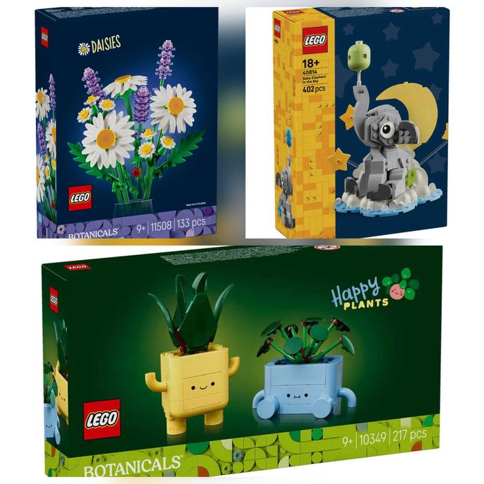 Нови Lego Botanicals - Маргаритки, Щастливи растения, Слонче в небето