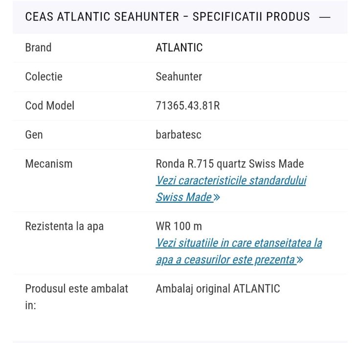 Vand ceas Atlantic Seahunter