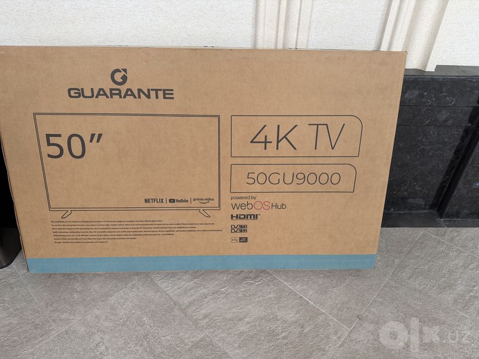 Guarante tv 4k 50 smart tv hd format yengi ochilmagan srochna sotiladi