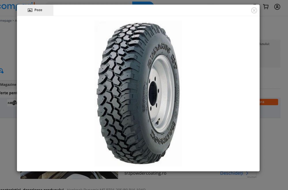 4 Anvelope HANKOOK DYNAMIC MT 205/80 R16