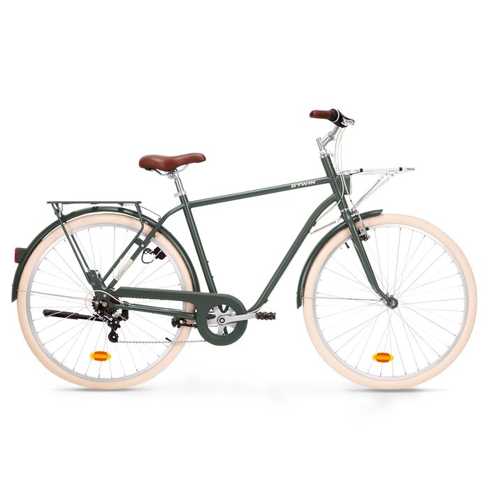 Bicicletă de oraș Elops 520 cadru înalt kaki - (SecondHand) Decathlon