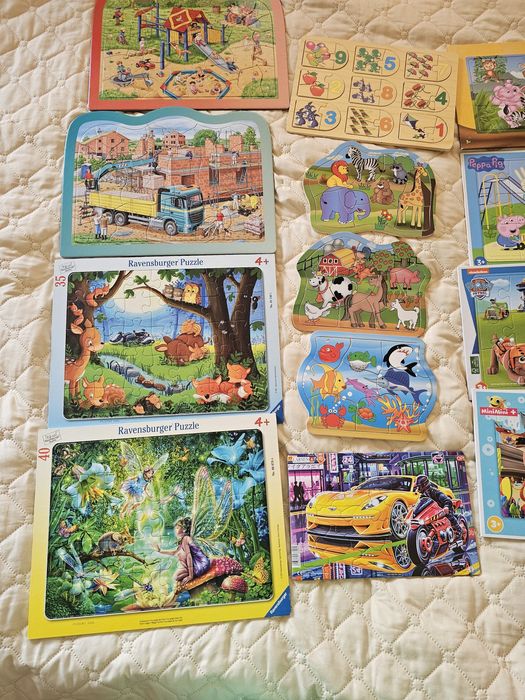 Детски пъзели на подложки, за ясла, за градина