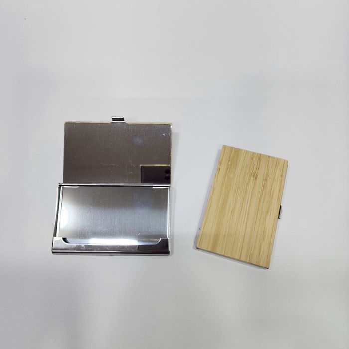 Картхолдер / визитница из экокожи с металлической вставкой