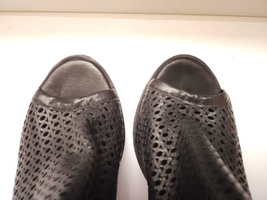 Sandale / botine damă peep toe Lavarazione Artigiana piele naturala