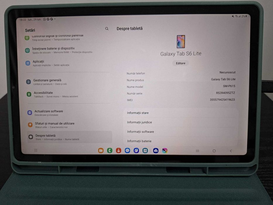 VÂND - Tableta Samsung Galaxy Tab S6 Lite, 4GB RAM, 64GB
