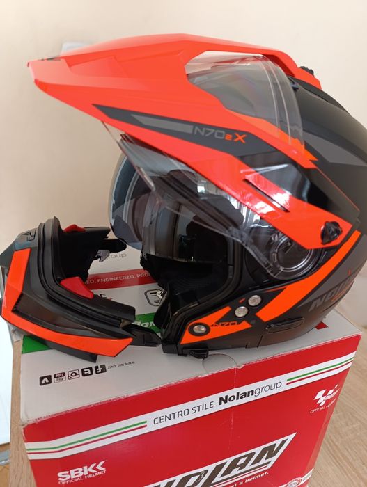 Каска Nolan N70-2 X ECE 22.06 Stunner N-Com Flat Black/Orange - M