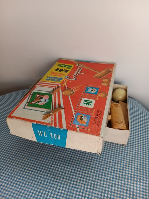 Joc vechi Animal Croquet, cricket, vechi de colectie, chinezesc, perioada Comunista RSR