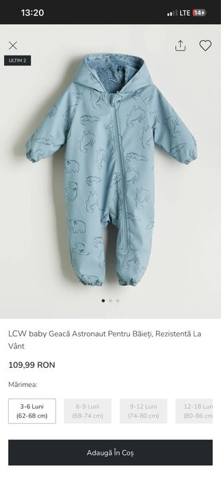 Combinezon impermeabil bebelus 80