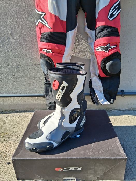 Кожен екип за мотор, ботуши + ръкавици