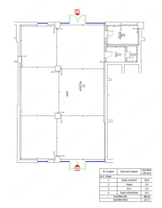 Spatiu comercial, 201 mp, Calea Torontalului