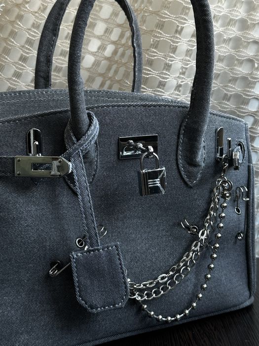 Джинсовая сумка под Hermes + подарочная упаковка