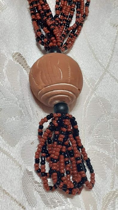 Colier vintage margele de nisip