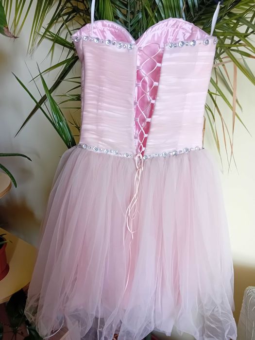 Официална розова рокля размер S