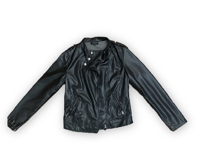 Кожаная куртка черный