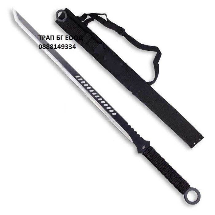 Катана Меч Танто Две разцветки  с кания за носене на гръб Мачете