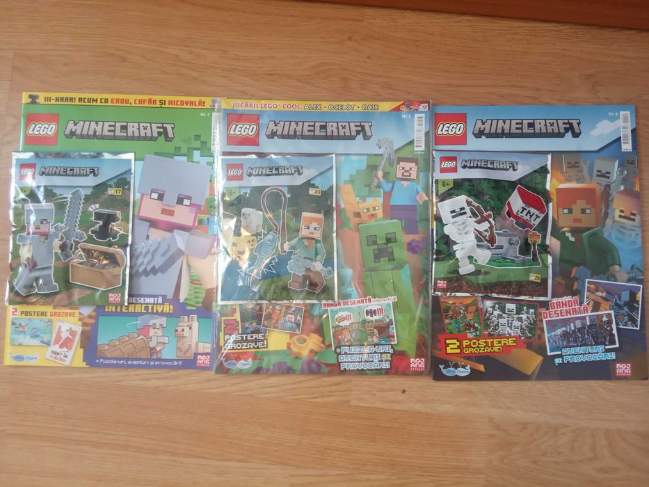 Lego Minecraft seturi mici, noi, sigilate, cu reviste