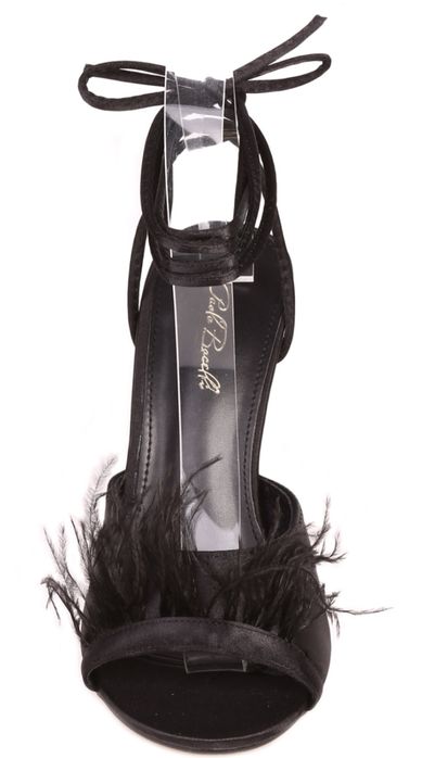 Елегантни дамски сандали с естествен пух на ток