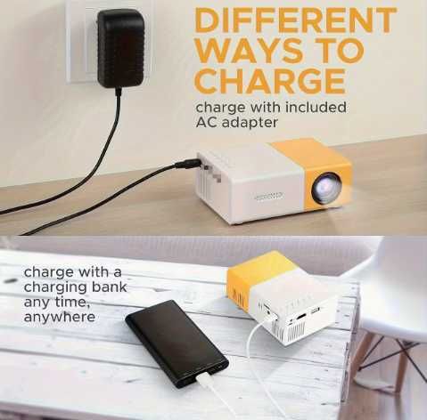 Mini Proiector Portabil - Conectare la telefon