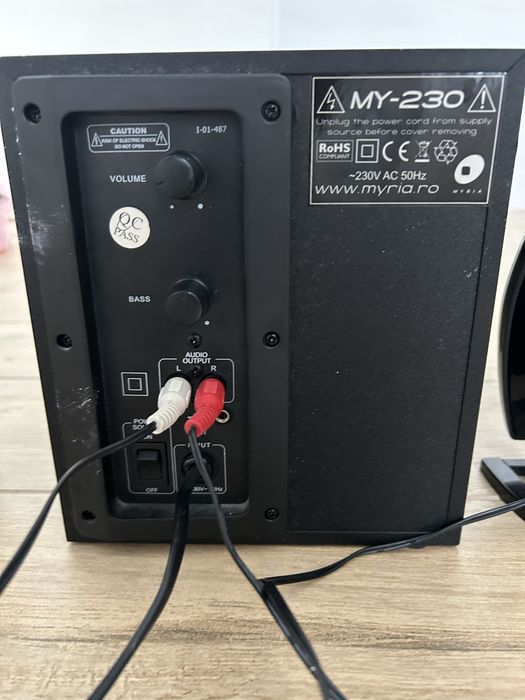 Sistem Boxe 2.1 Myria MY-230 cu Subwoofer (PC / TV / Aux)