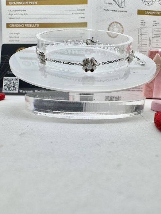 Сребърна гривна с мойсанит (диамант) 0.5 карата