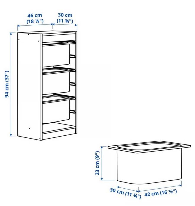 Corp Ansamblu depozitare si cutii Ikea Trofast
