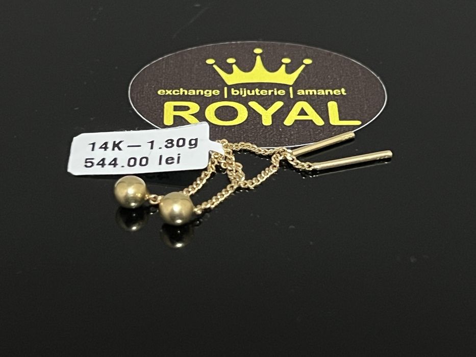 Bijuteria Royal CB : Cercei lungi aur 14k 1,30 grame