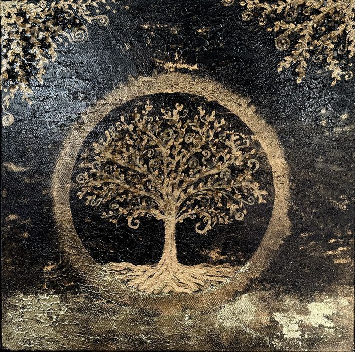 Картина - дървото на живота с камъчета цитрин