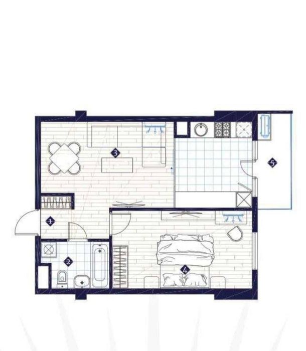 2-комнатная квартира ЖК Imperial Club City | Коробка | Алайский рынок