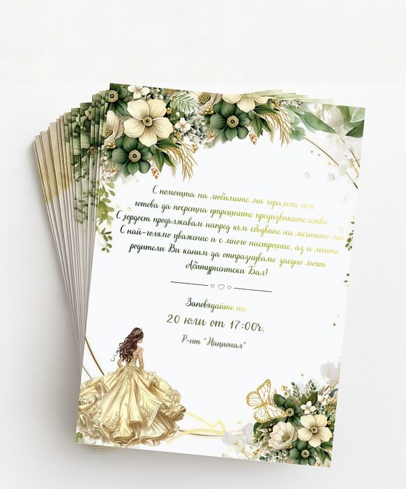 Покани за кръщене,сватби,балове и др.