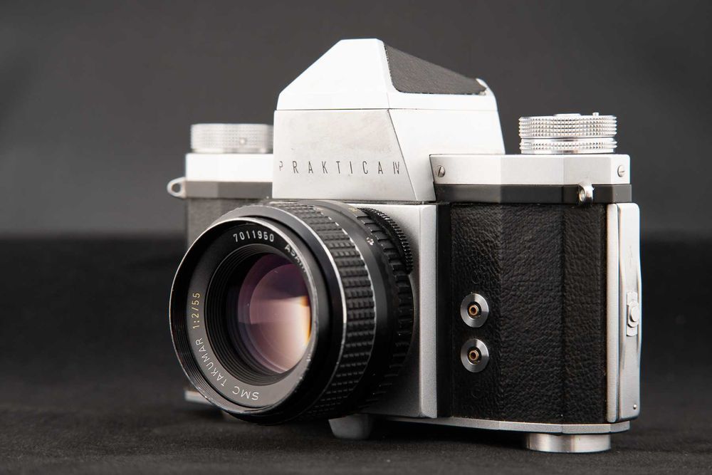 Aparat film Praktica IV cu obiectiv Takumar 55 F2